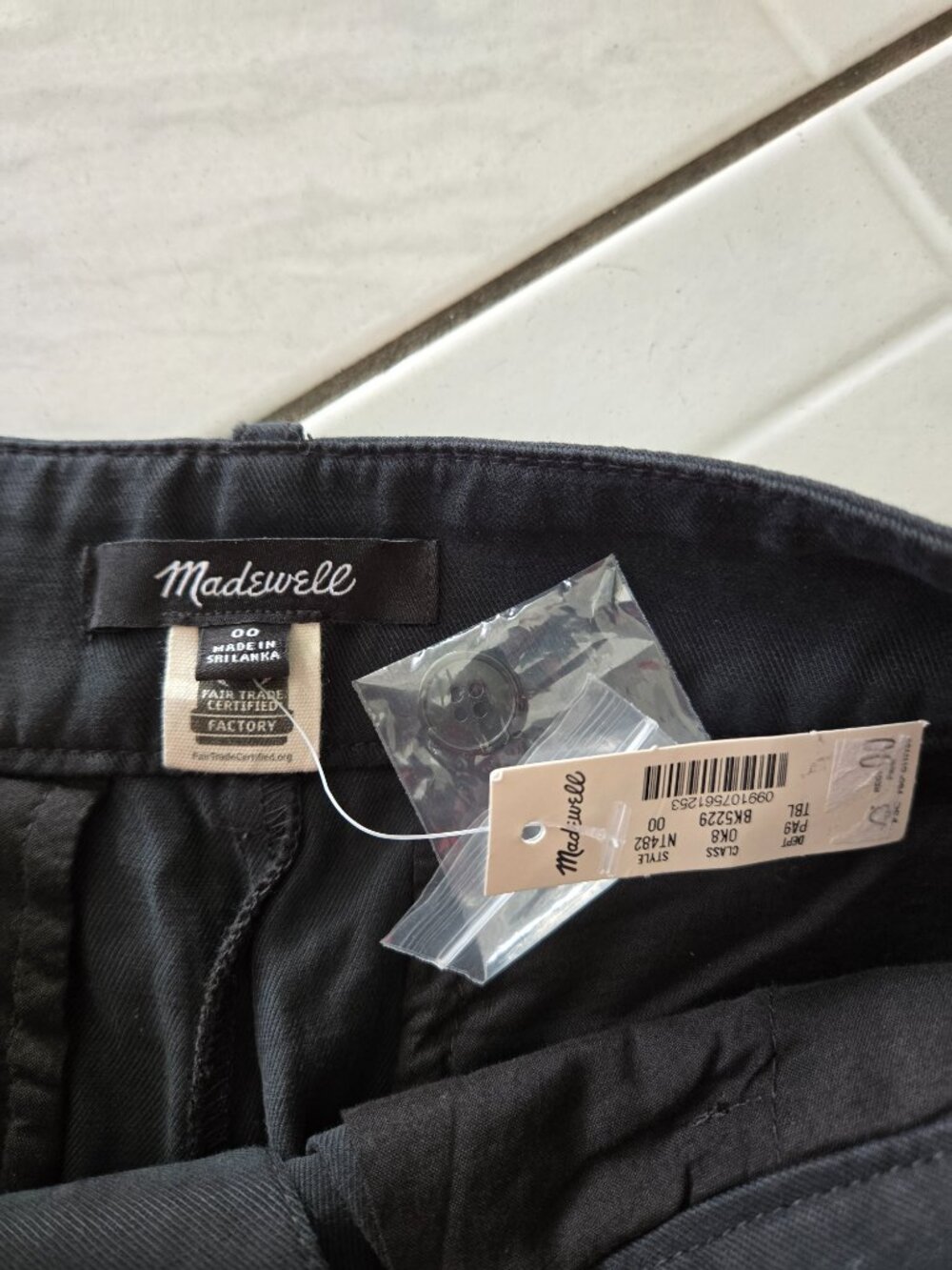 NWT Madewell Harlow Wide Leg Pant Drapey Twill Linen Blend Black 00 - Picture 3 of 5